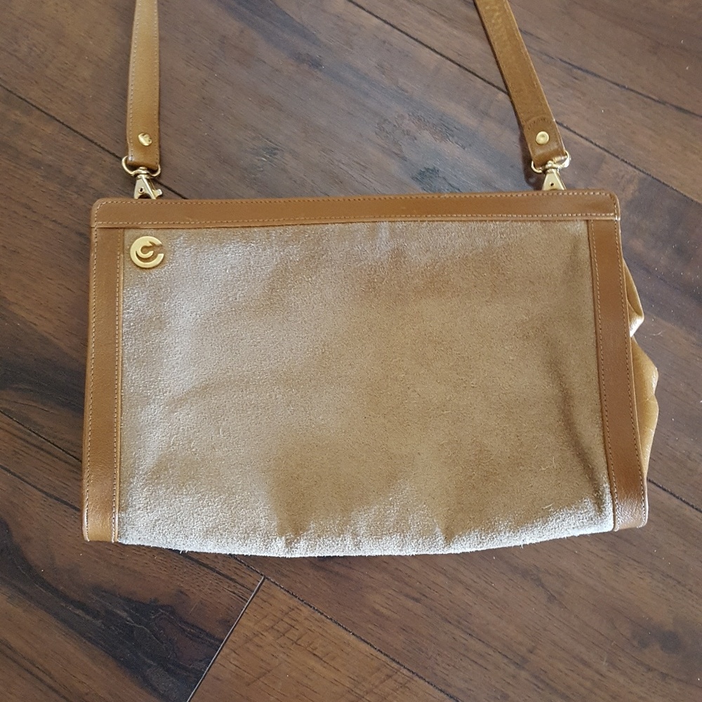 Linea Firenze-Safari Tan Suede & Leather Crossbody